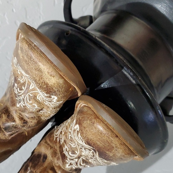 OLD WEST YOUTH KIDS WESTERN BOOTS SIZE 3 - Picture 9 of 14